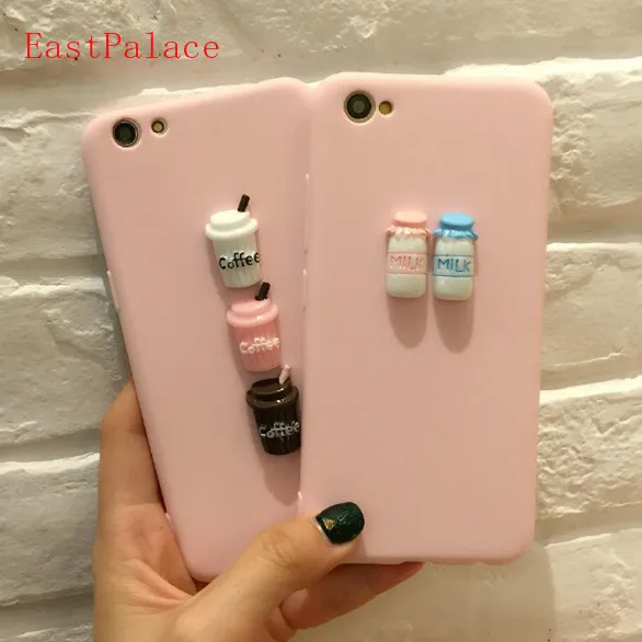 3D Kawaii розовые детские бутылки кофе телефон чехол для iPhone 6 6s 7 8 Plus X XS MAX XR