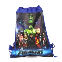 12 шт. мультфильм мешок шнурок для мальчика Мстители, супер рюкзак с героем дети их вечерние сувениры, подарки