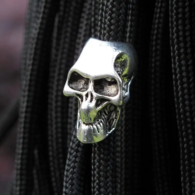 

10pcs Paracord Beads Metal Charms Skull For Paracord Bracelet DIY Pendant Buckle for Paracord Knife Lanyards