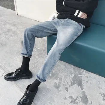 

2018 Spring New Men's Fashion Hip-hop Style Classic Haren Pants Baggy Thicken Straight Length Jeans Casual Denim Trousers S-2XL