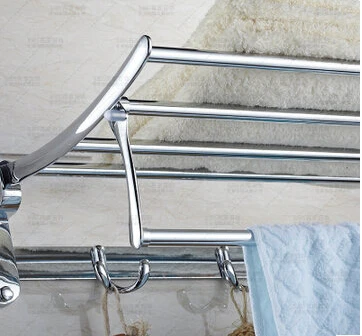 Bathroom hardware sanitary ware accessories folded towel rack stainless steel bath towel holder with 8 hook