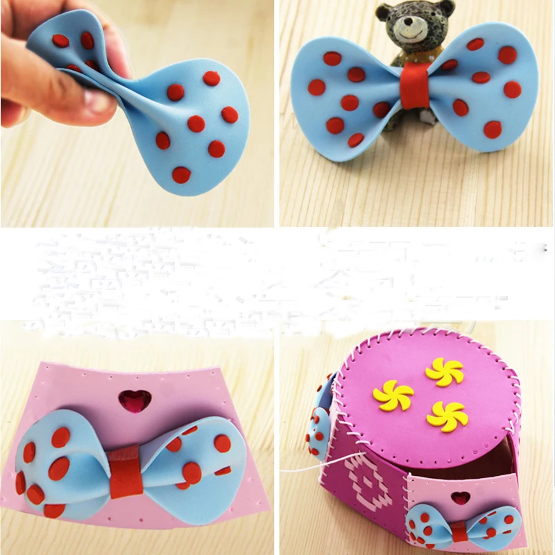  EVA Foam Paper Weaving Hat Creative Flowers Stars Patterns Kindergarten Art Children DIY Craft Toys - 32946861997