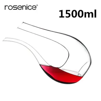 

U Shape Lead-Free Crystal Clear Wine Aerator Glass Bottle Premium Crystal Glass Wine Carafe Wine Decanters Grade B 1500ML
