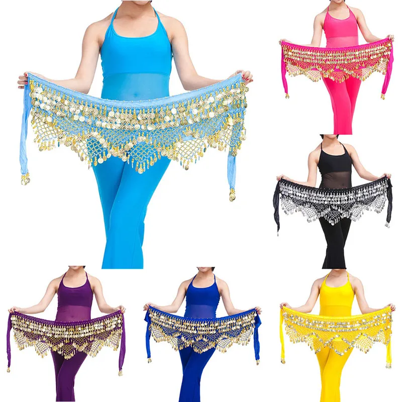 Belly Dance Belt Wrap Hip Scarf Skirt Waistband With 320 Coins Sequins Hip Scarf fashion accessories 40FE1319