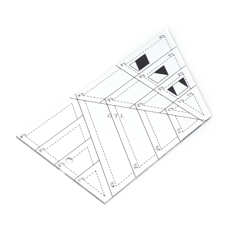 모양 측정 사다리꼴 퀼트 플라스틱 눈금자, DIY 패치 워크 바느질 도구