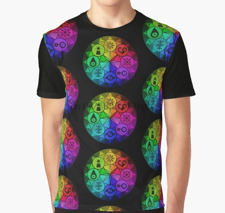 

All Over Print 3D Tshirt Digimon Crests Mandala Full Print Big print Graphic T Shirt