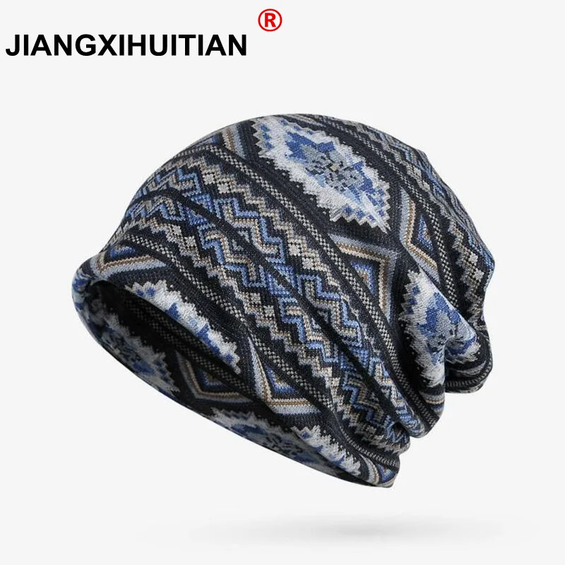 

2018 New Arrival Men's Beanies Caps Winter Spring women Striped Bonnet Hats for Men Multifunction Hedging Cap Summer Outdoor Hat