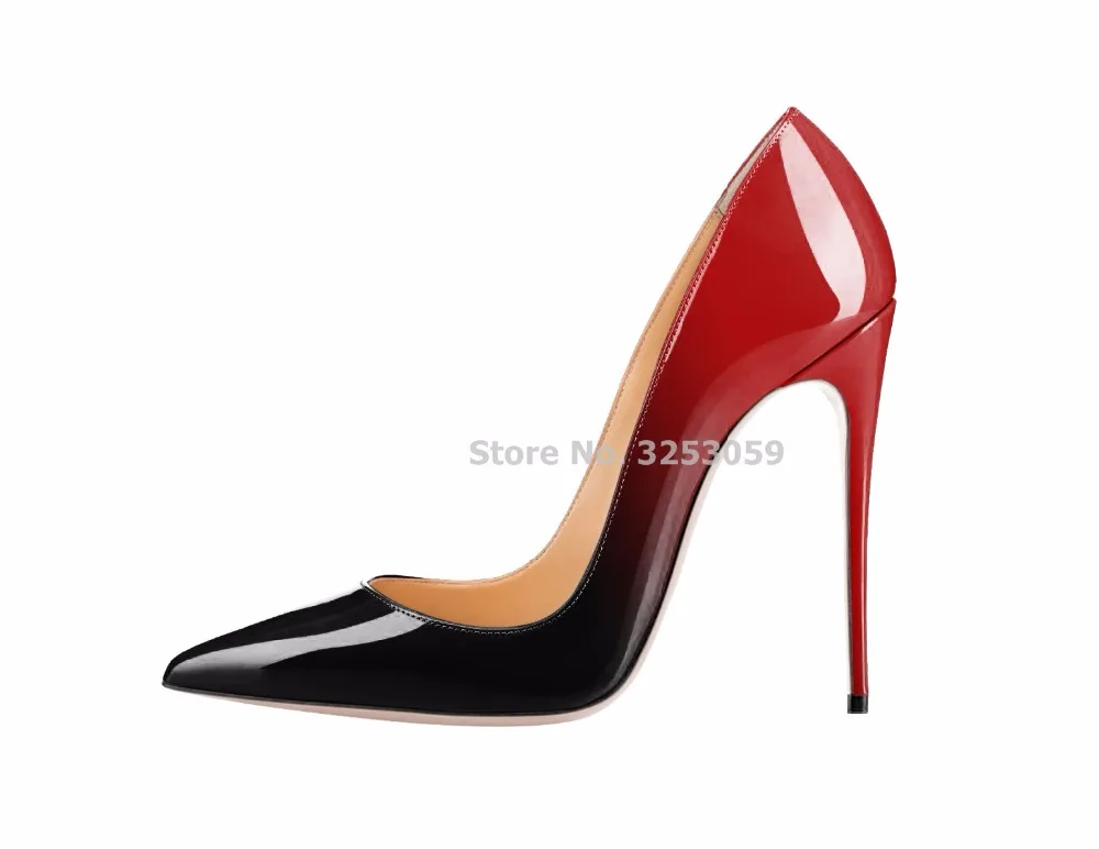 ALMUDENA Gradient Color Patchwork Patent Leather High Heel Shoes 12CM Thin Heel Dress Pumps OL Ladies Daily Footwear Party Shoes ALMUDENA Gradient Color Patchwork Patent Leather High Heel Shoes 12CM Thin Heel Dress Pumps OL Ladies Daily Footwear Party Shoes