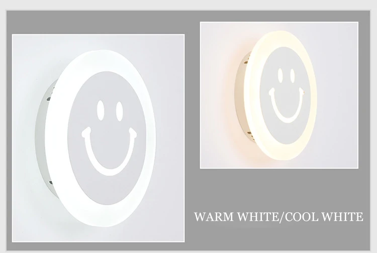 DE.SOUL Wall Lamps Smile Face Wall Lamps 12W 7W Acrylic Wall Sconce Kids Cartoon Bed Room Bedside Aisle Creative Wall Sconce_06