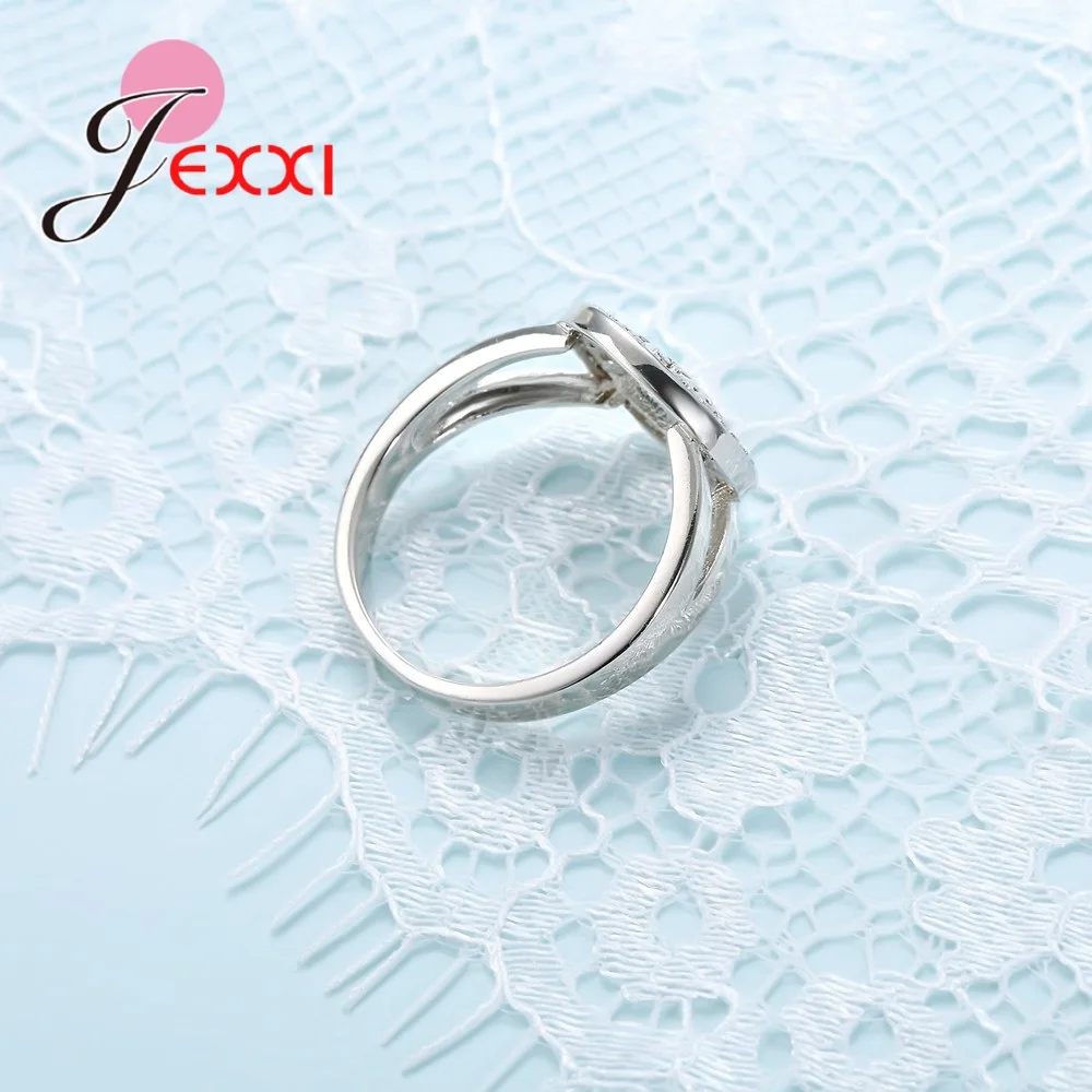 JEXXI Tree of Life 925 Sterling Silver Rings For Women Cubic Zirconia Silver Wedding Ring For Girl New Desigh Tree Accessory