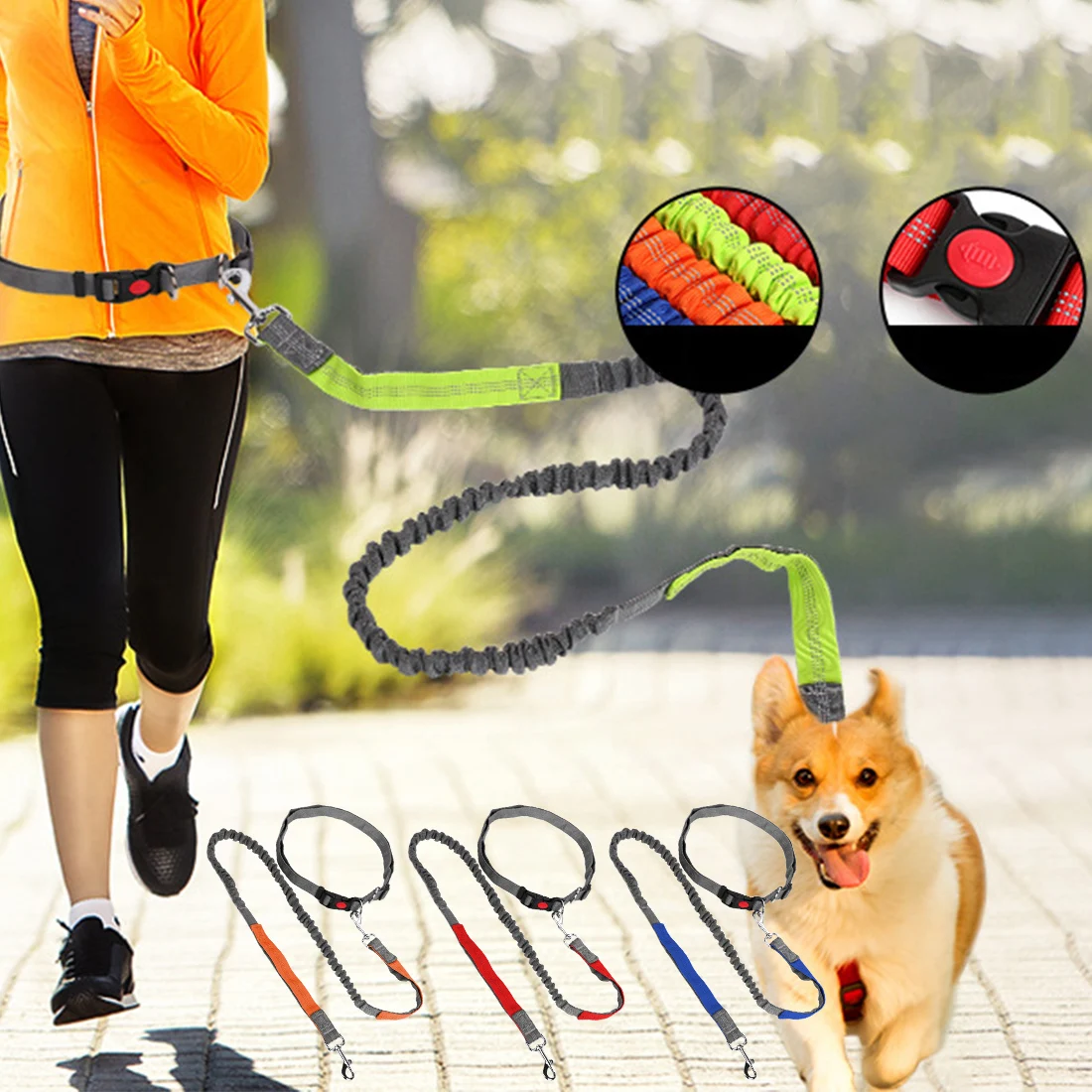 High Quality Dogs Leash Running Elasticity Hand Freely Pet Products