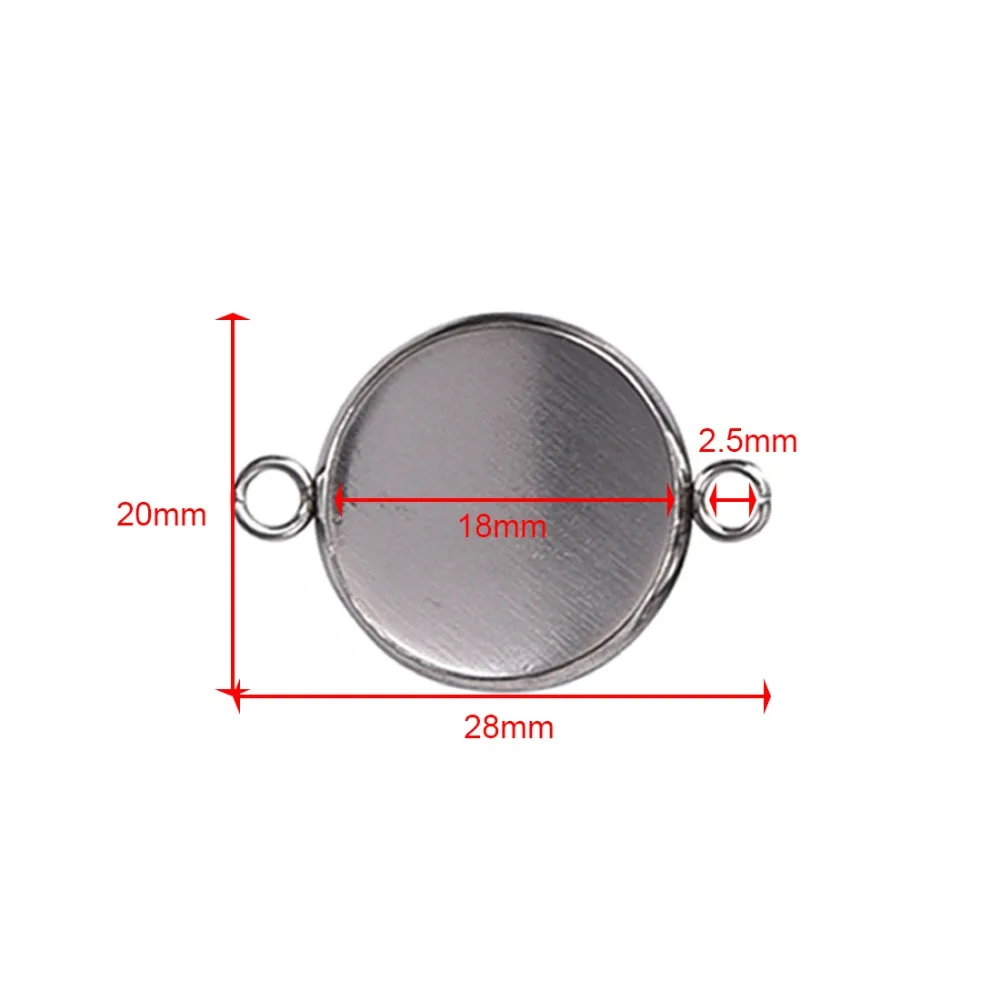 18mm Stainless Steel Connector Setting Cabochon Base Cameo Bezel (2)