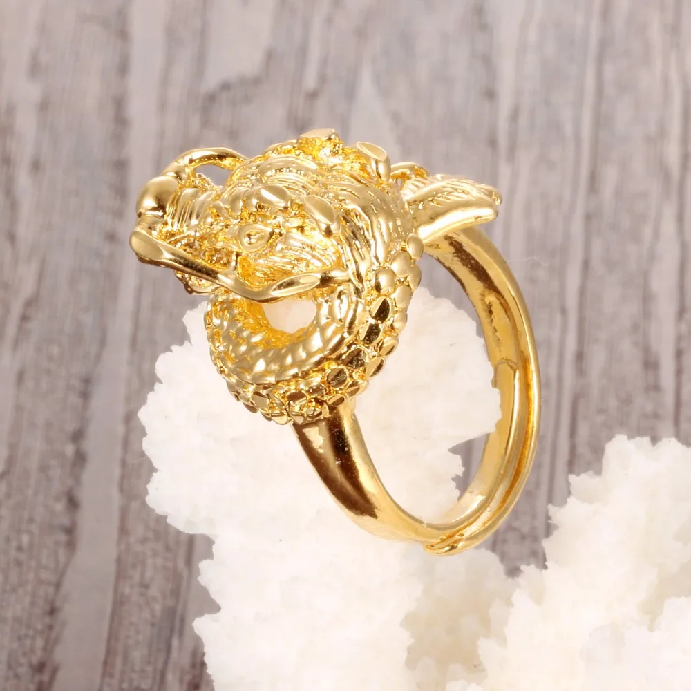 OPK, Ретро стиль, голова дракона, дизайнерские мужские кольца в стиле панк, медь, золото, цвет, регулируемые, мужские/женские свадебные ювелирные изделия, кольца на палец KJ019