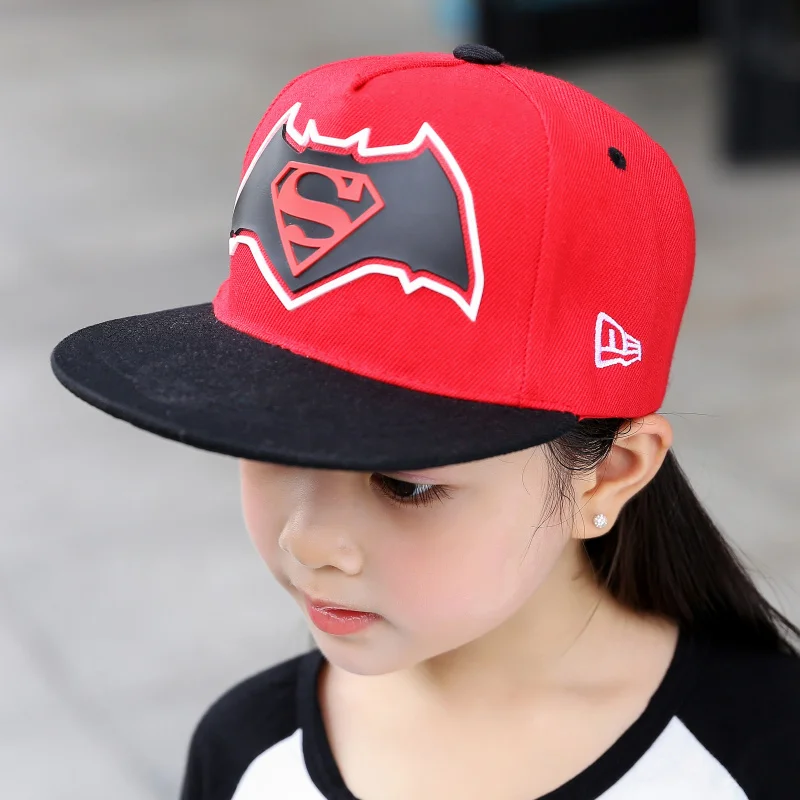 

2016 new fashion cartoon children's baseball cap Boys Letter S hip hop snapback flat brimmed hat gorras drop shipping