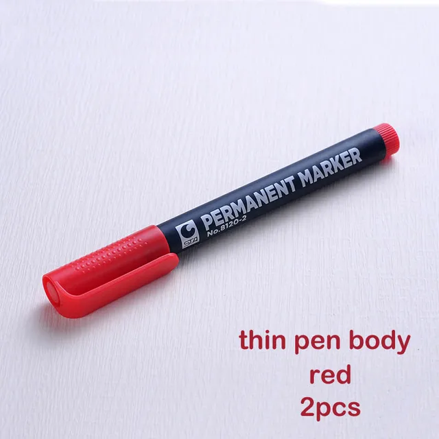 2 stks sta permanente markers op cd glas stof metalen waterdicht zwart