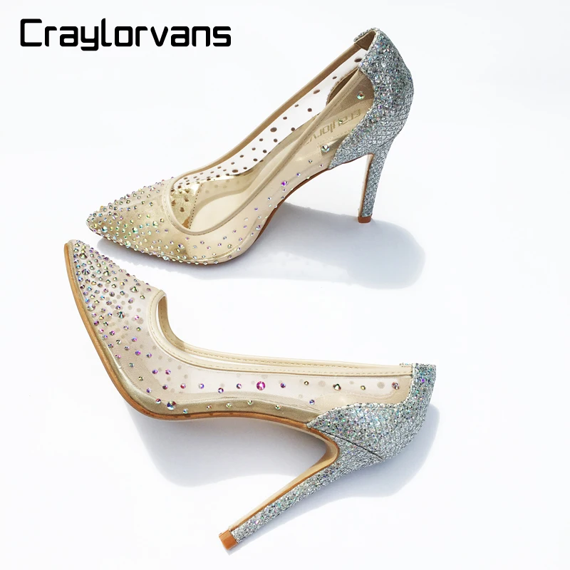 Piedras Verano La Diamantes Falsas Plata Tacones Mujeres 8cm Con Heels Bombas Las Partido Alto Craylorvans Opacidad Diseño Stiletto Bling De Thin Del Heels 10cm Manera Boda Talón waBXfqOT