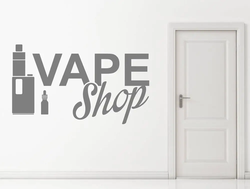 Виниловые настенные наклейки Vape магазин плакаты настенные наклейки съемные Декорации для дома электронная сигарета Искусство Наклейки на обои G562