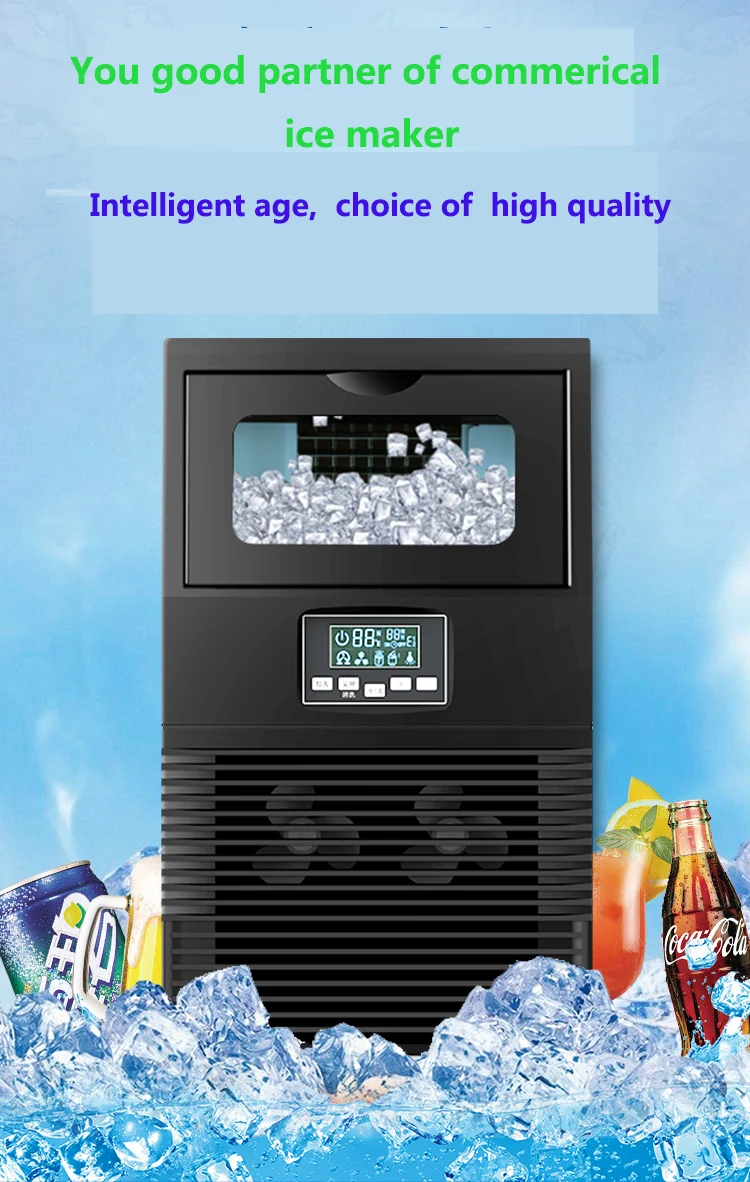 55kgs/dayHOT льда делая машину коммерческий кубик льда автоматический, бытовой кубик льда делая машину для бара, кофе магазин
