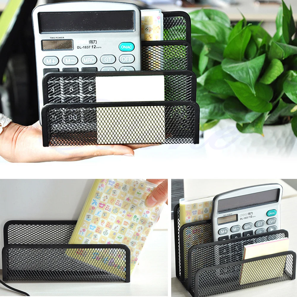 Black Document Desk accessories Mesh Letter Sorter Mail Tray Office File Organiser Business