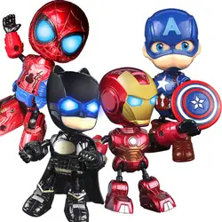 Disney с принтами "Marvel", "Мстители", звуковая и световая игрушки Капитан Америка Железный человек, Человек-паук, Бэтмен, сплав куклы-Супергерои