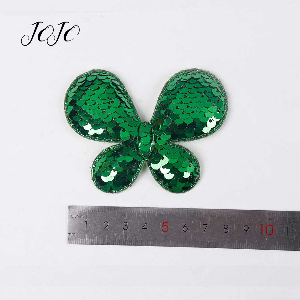 

JOJO BOWS 10pcs Reversible Sequin Patches Solid Animal Plant Pattern Accessories For Needlework Apparel Sewing Patch DIY Hairbow