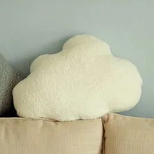 Мягкая Плюшевая мягкая подушка в форме облака, декоративная подушка в виде природы, детская комната, диван-бар, магазин, подушка на стул, белый/серый, 60*45 см