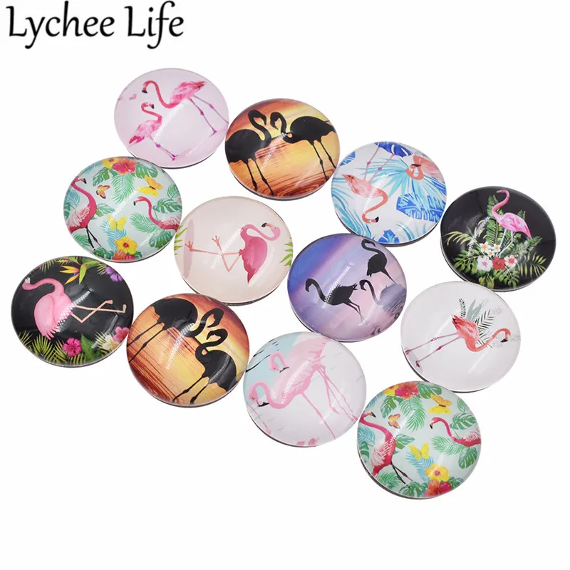 

Flamingo Fridge Magnet Colorful Animal Round Shape Refrigerator Magnetic Sticker Gift Modern Kitchen Home Decoration