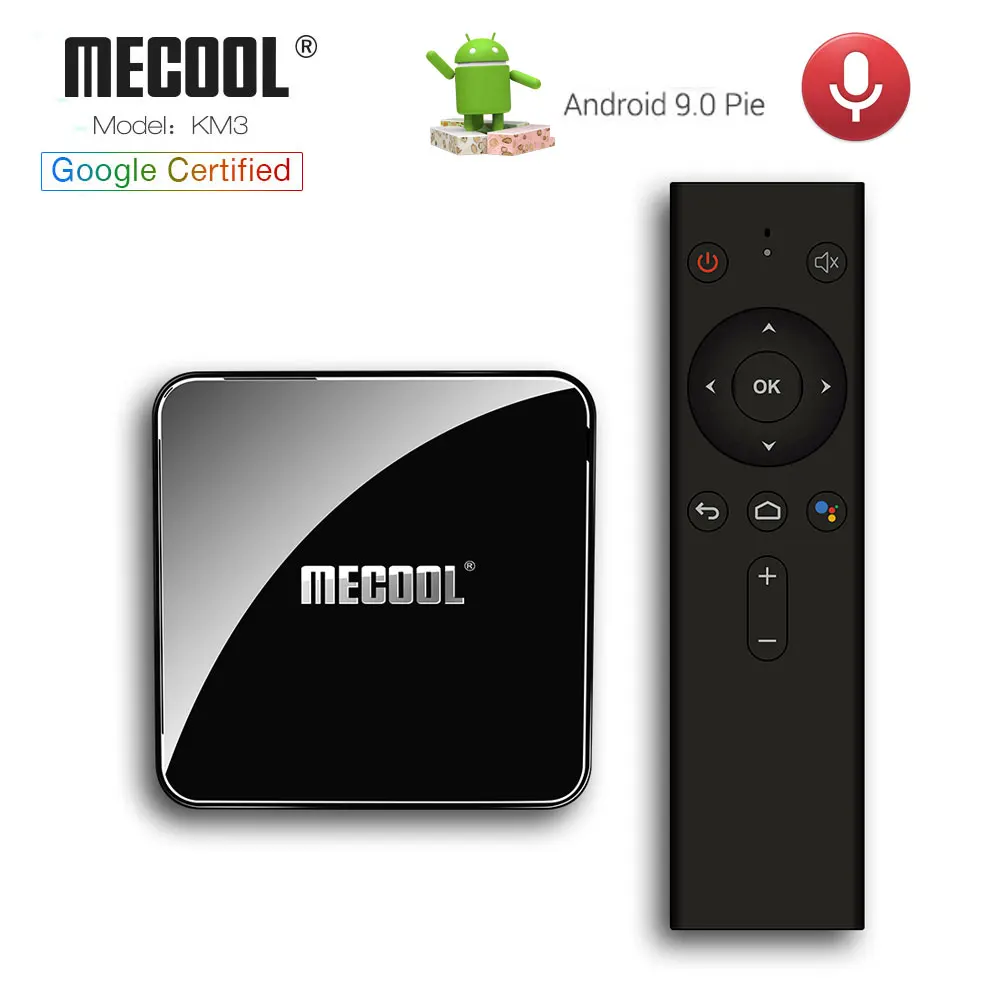 

MECOOL KM3 ATV Androidtv 9.0 Google Certified TV Box 4GB 64GB Amlogic S905X2 4K 2.4G 5G Dual Wifi BT4.0 Set Top Box
