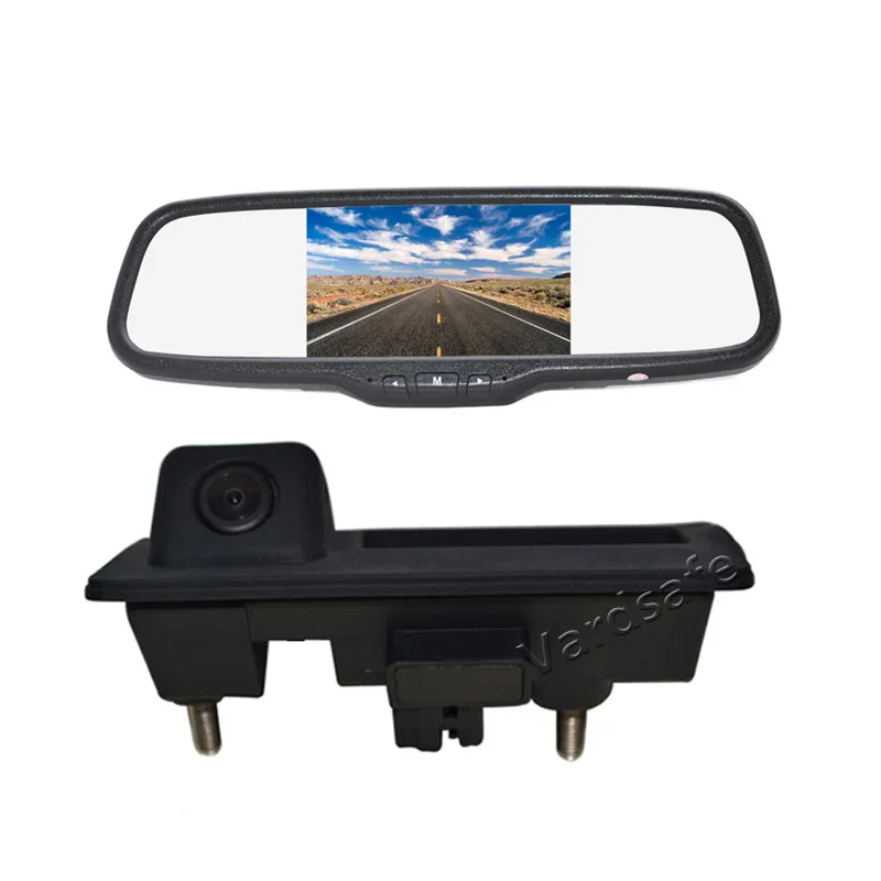 Vardsafe VS439C | Reverse Backup Camera + 5inch Clip-on Rear View Mirror Monitor for Volkswagen Passat Tiguan Golf Touran Sharan Автомобили