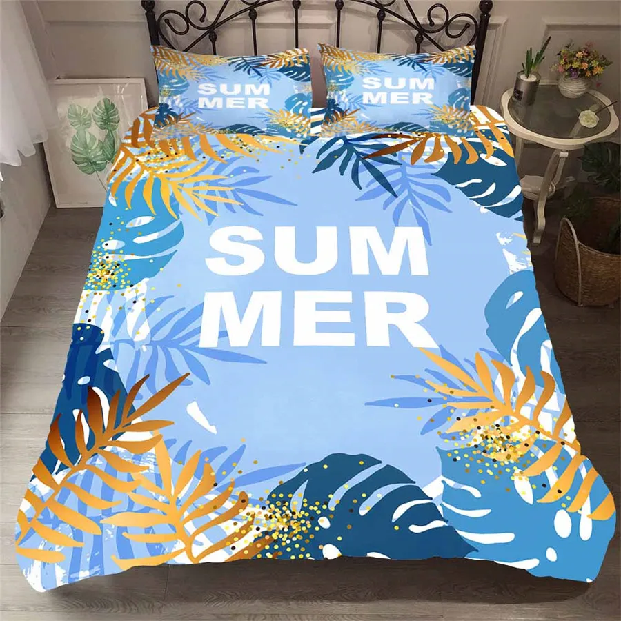 

A Bedding Set 3D Printed Duvet Cover Bed Set Tropical Green Plant Home Textiles for Adults Bedclothes with Pillowcase #RDZW15