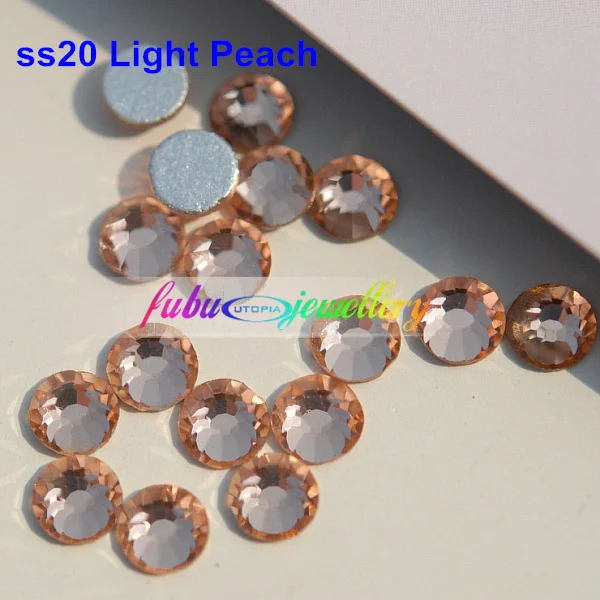 

Good Quality ss3-ss34 Light Peach Flat Back Non Hotfix Crystal Stones / Glue On Nail Art Rhinestones