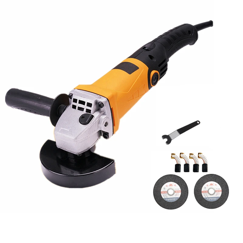 

220v electric angle grinder cutting polishing sanding grinding waxing tool short handle combo 1