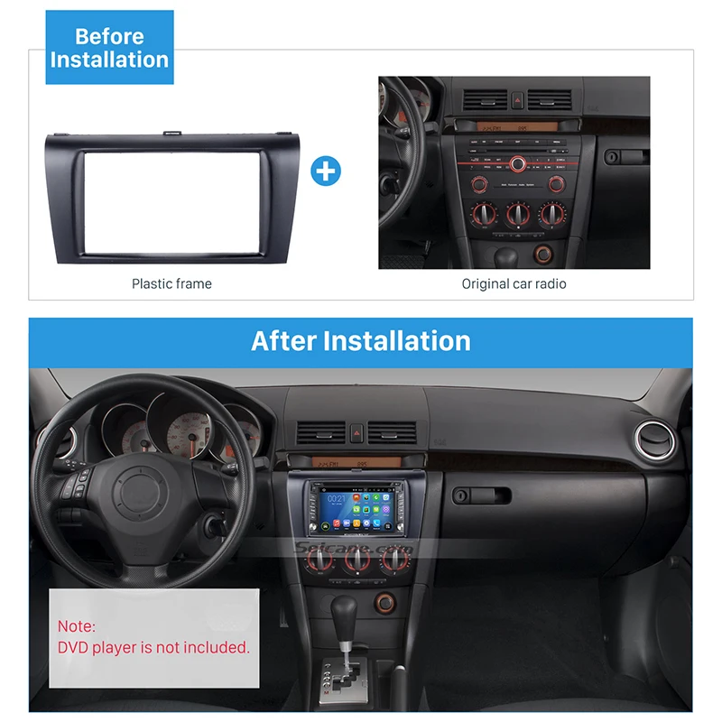 Автомобильный радиоприемник Seicane комплект отделки для 2004 2009 Mazda 3 Axela двойной Din