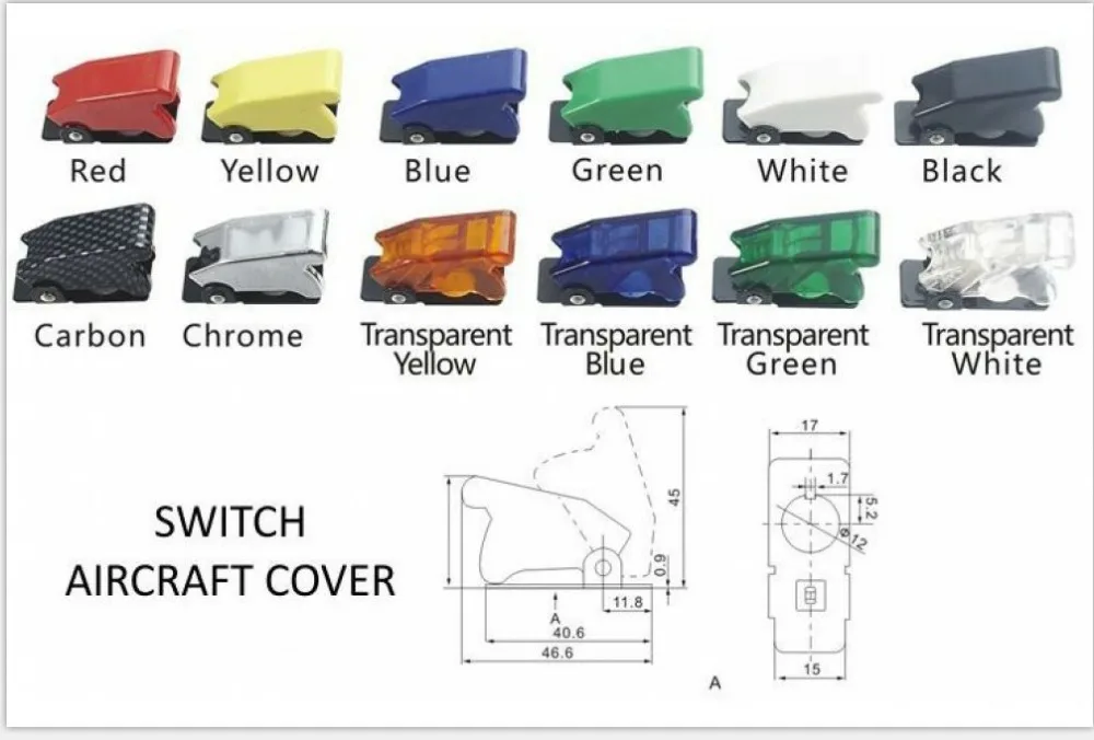 Цвет Тумблер Защитный чехол с откидной крышкой крышка самолета для M12 переключатели ASW-07D