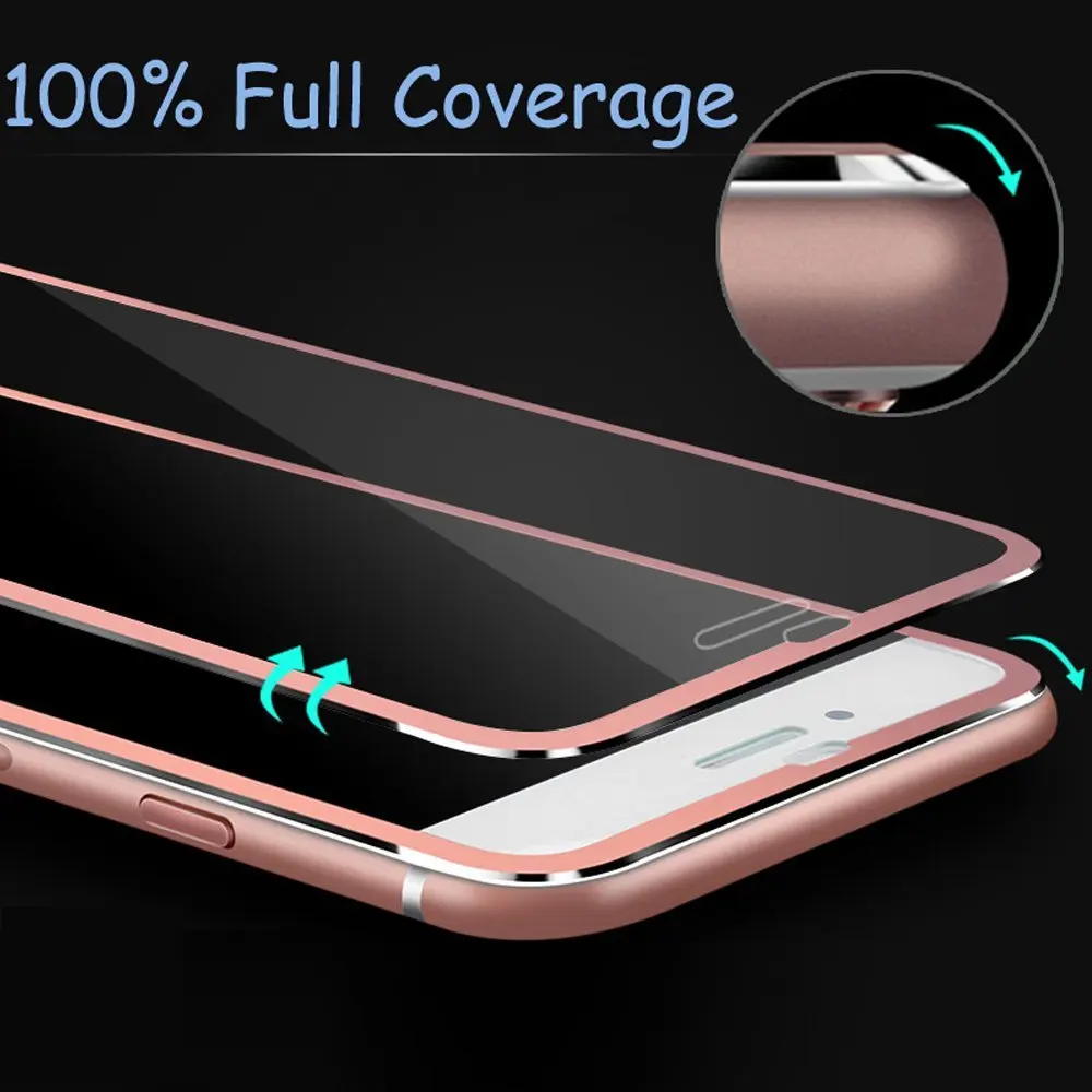 100 шт титановая рамка из металлического сплава протектор экрана для Iphone 7 6 S Plus 3D
