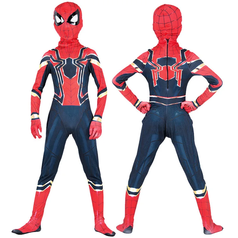 Взрослые дети Человек-паук костюмы Человек-паук выпускников Косплэй костюм том Холланд Железный Человек-паук костюм Disfraz Хэллоуин