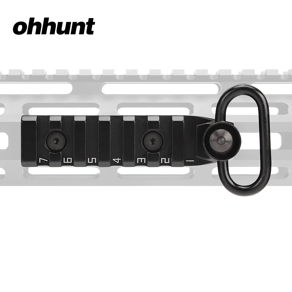 

ohhunt Tactical 7 Slots M-LOK Link Picatinny Rail Handguard QD Attachment with Qucik Detachable Sling Swivel for Scope Mount