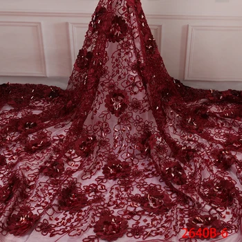 

2019 Luxury Magenta Color Cheap Lace Fabric Emerald Green French Lace Sequin Fabric Dress QF2640B-6