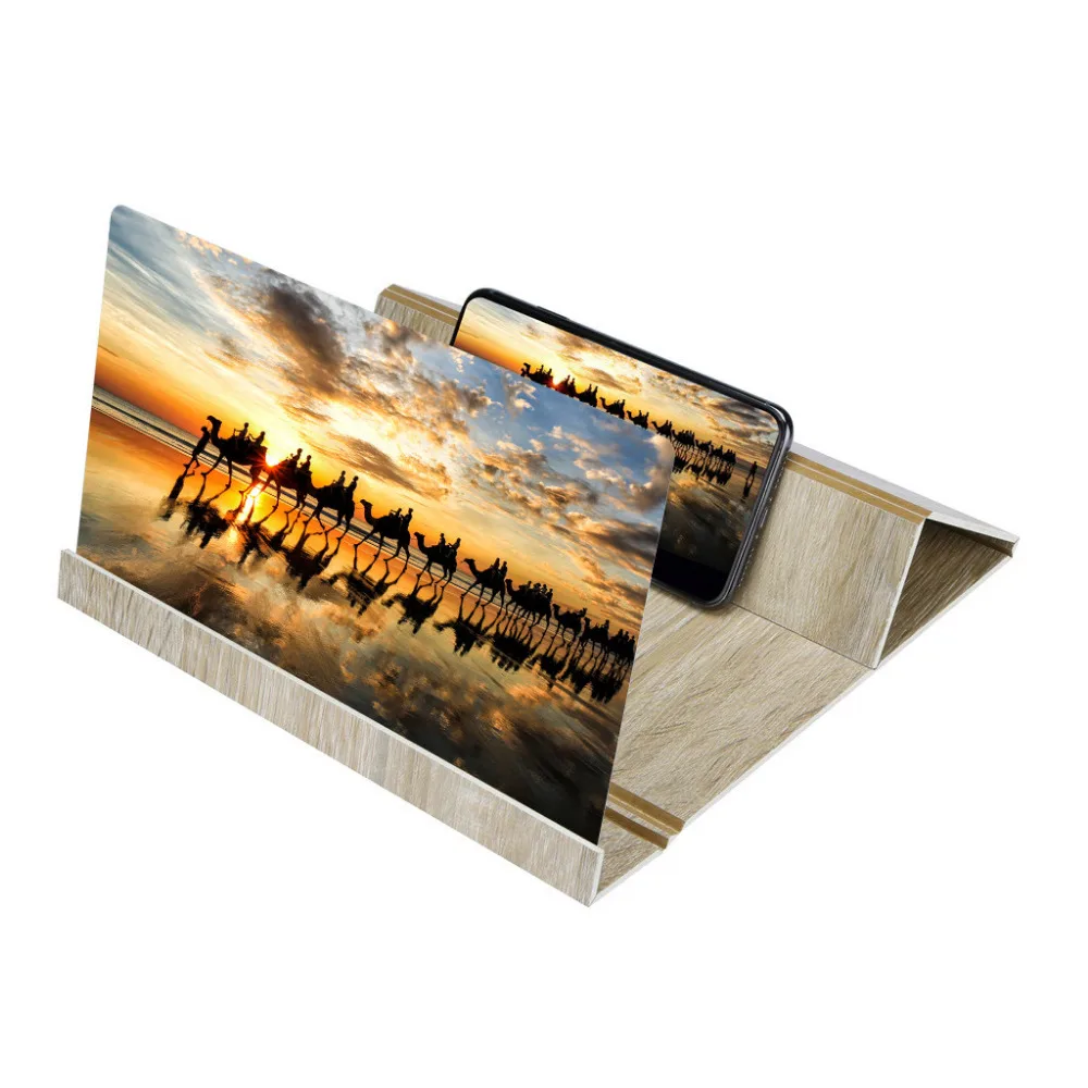 

Universal Phone Stand Holder Dashboard 3D Phone Screen Magnifier Stereoscopic Amplifying 12 Inch Desktop Bracket#G3