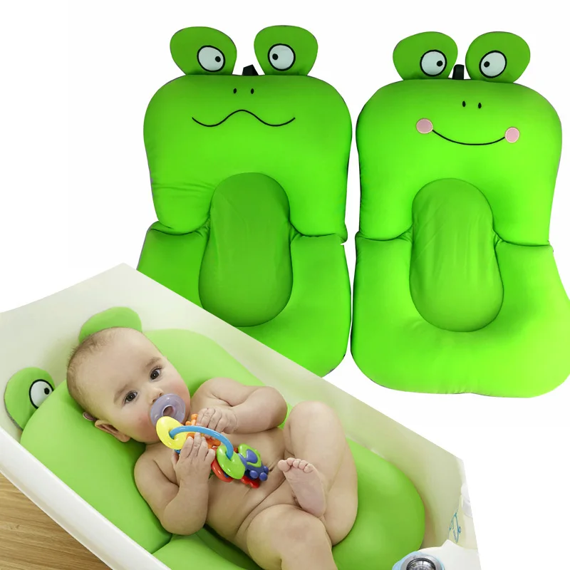 

Russia shipping Cartoon Frog Baby Bath Tub Newborn Foldable Pad Chair Bathtub Seat Infant Support Cushion Mat YH-17