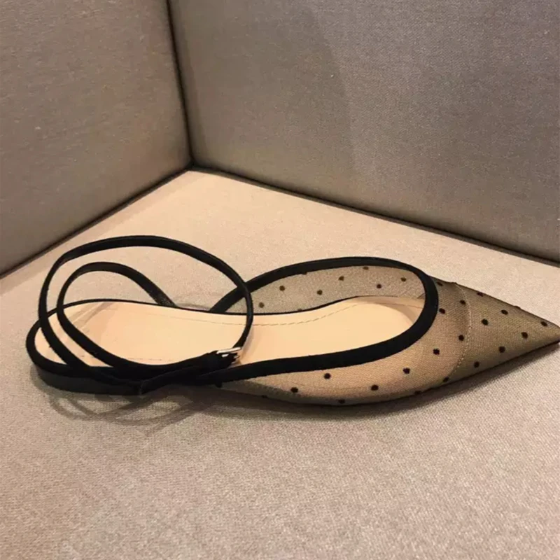 Kmeioo/Классическая обувь; женские босоножки с острым носком; обувь с пряжкой buckle Strap Flats; слинбэки на плоской подошве; повседневная обувь под платье