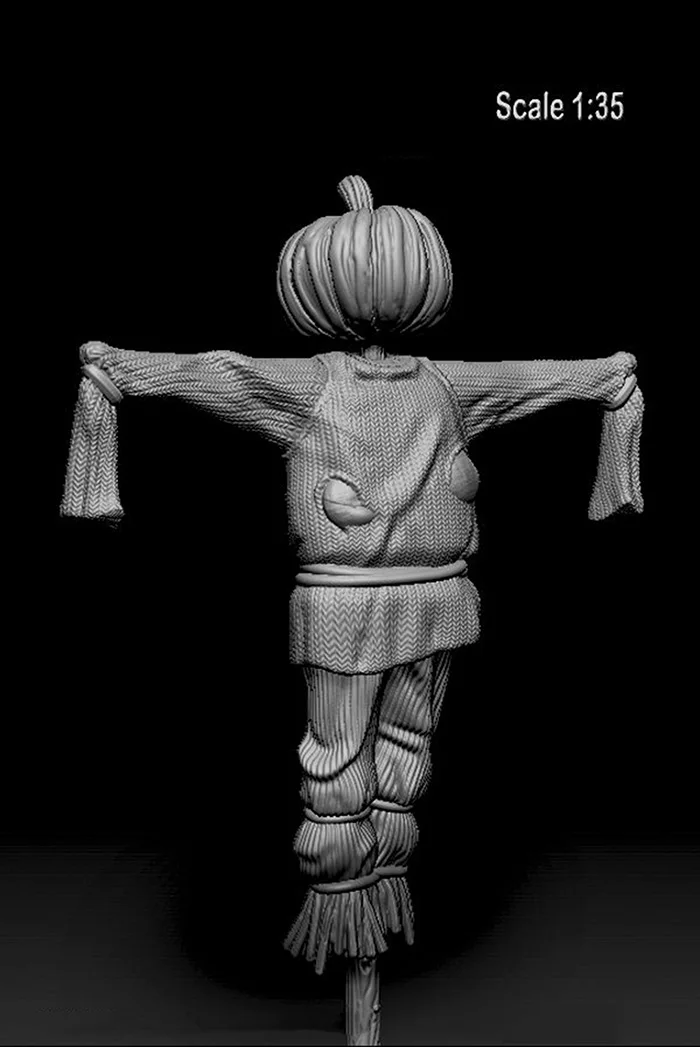

Assembly Unpainted Scale 1/35 Scarecrow with Pumpkin Head Historical toy Resin Model Miniature Kit