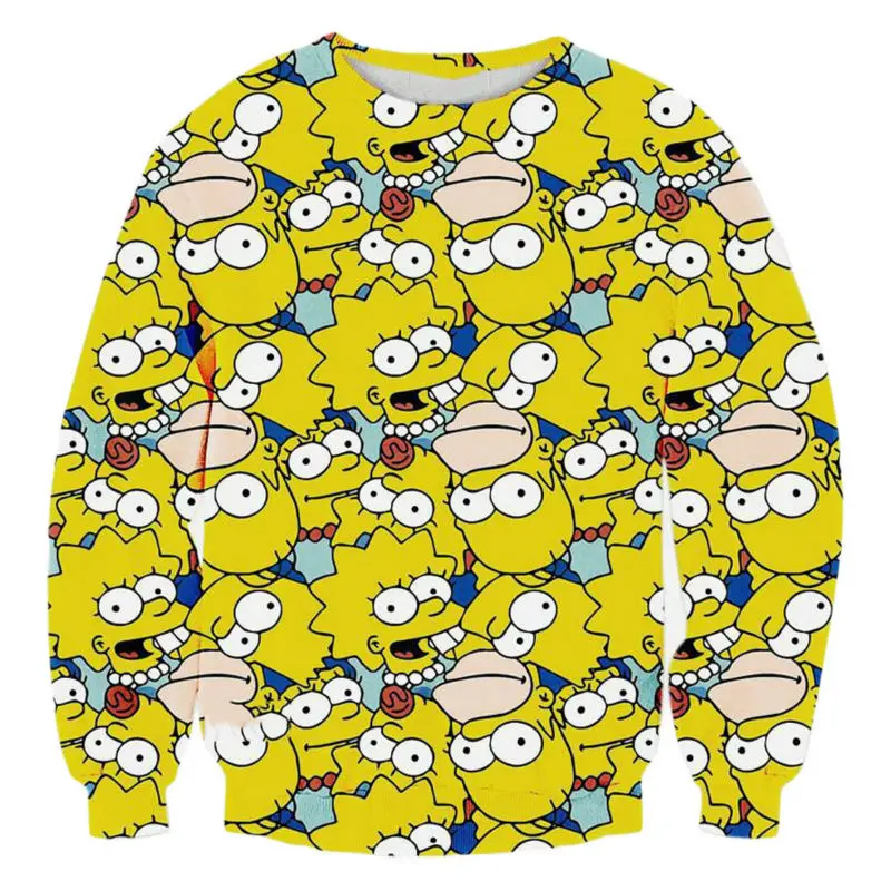 Funny Sweatshirts Cartoon Characters 3D Printing Mens Patchwork Hoodie