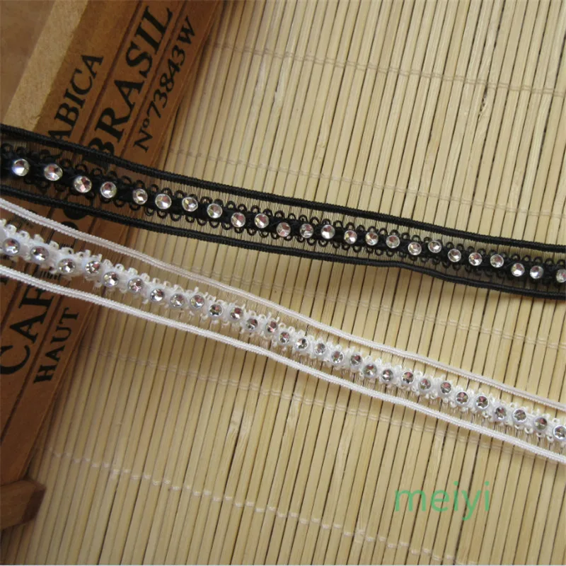 5 yards 13mm Vintage White and Black Diamond Embroidered Lace Ribbon Fabric Handmade DIY Wedding Dress Lace Trim Sewing Craft