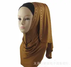 Модные Ислам женщин шарф хлопка блестки алмазы Высокого Качества Турецкий индонезийский мусульманский хиджаб для женщин Головные уборы