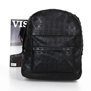 

Backpack Bag Rivet PU Skull Womens Black Women Girl