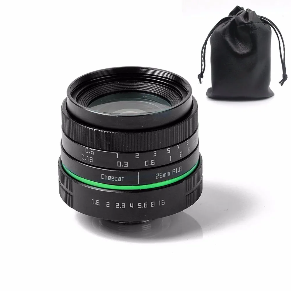Новый зеленый круг 25 мм APS-C объектив камеры видеонаблюдения для sony NEX canon E0SM N1 PQ