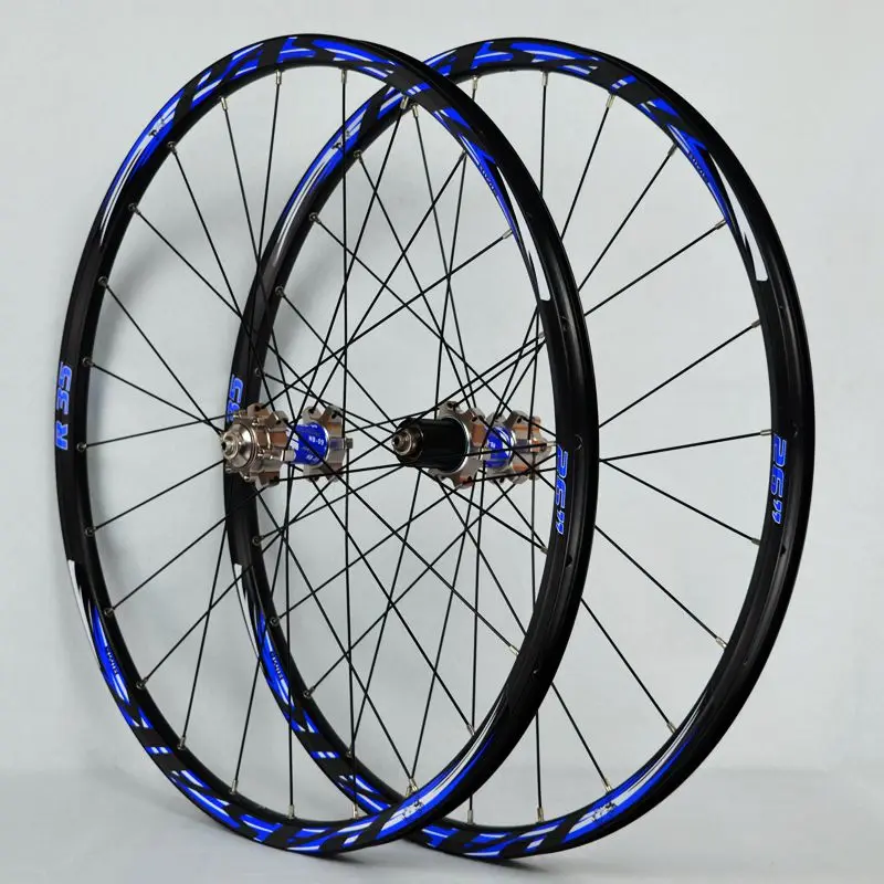 26 дюймов, колесо для горного велосипеда, 24 H, переднее, заднее, 2, заднее, 4 подшипника, Япония, супер гладкое, 27,5 дюймов, колеса, светоотражающие, логотип, обод - Цвет: 27.5 titanium blue