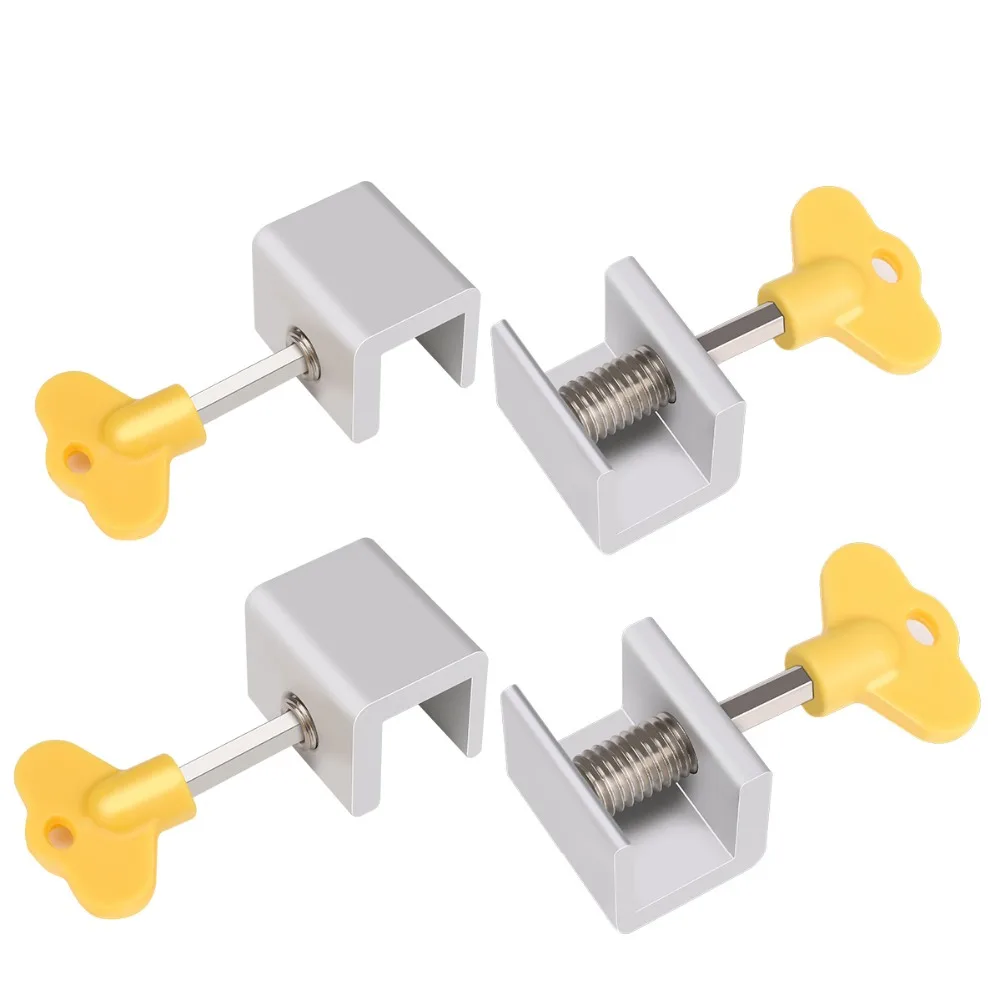 

4 Set Sliding Door Window Security Lock Limiter Stop Door Restrictor Kid Child Safety Anti-Theft Locks Home Improvement Hardware