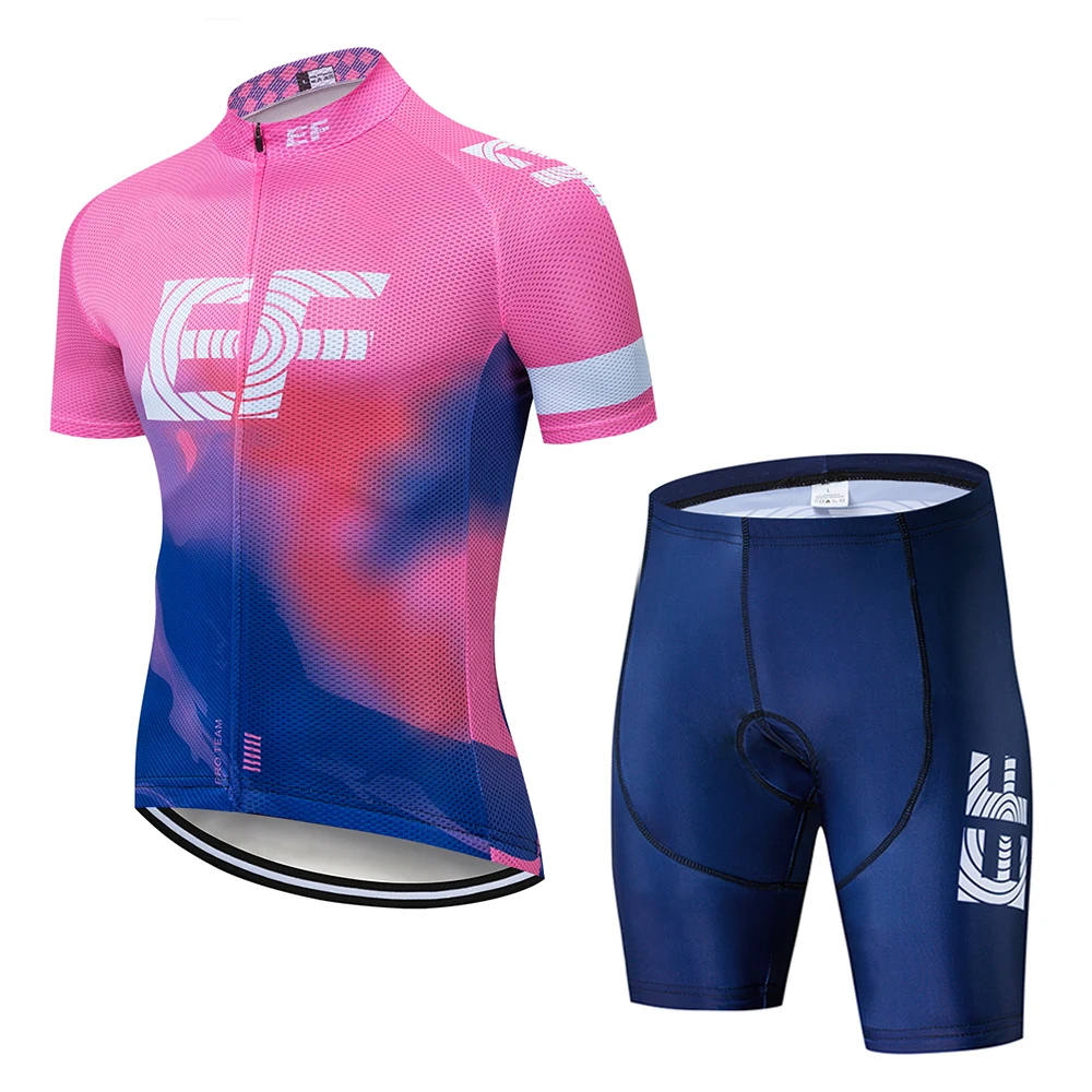2019 الوردي برو تور فريق ef الدراجات جيرسي مجموعة دراجة مايوه تنفس MTB سريعة الجافة الدراجة الملابس روبا ciclismo هلام سادة